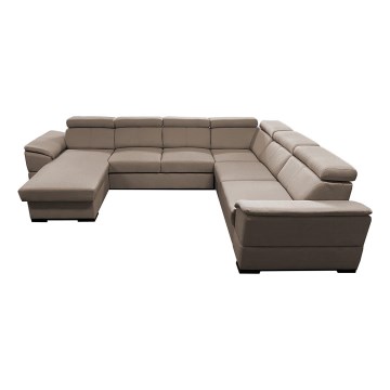 Sovesofa med universal U-formet hjørne og opbevaringsplads GRANADA beige