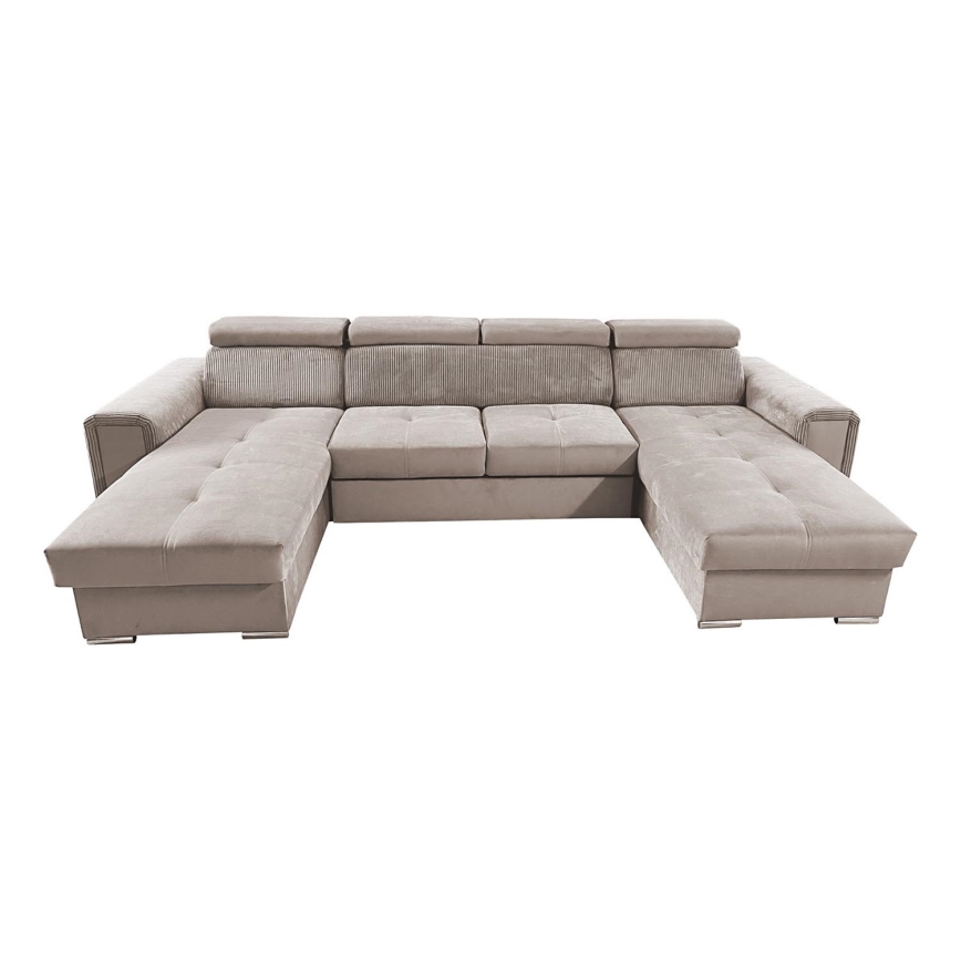 Sovesofa med universal U-hjørne og opbevaringsplads SALVADA beige