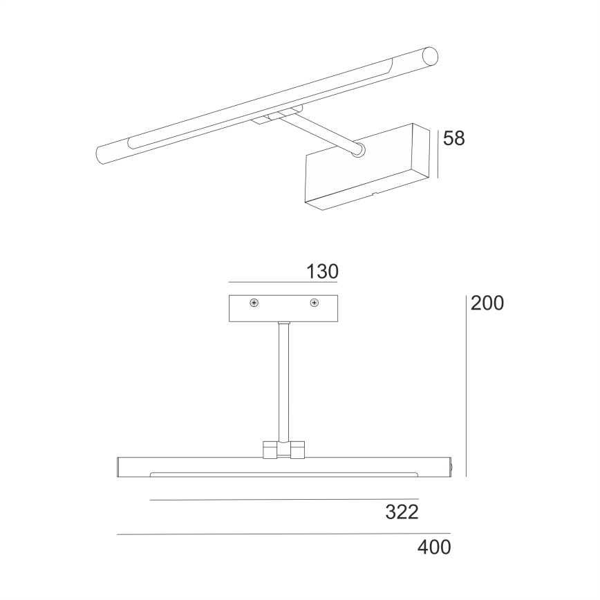 Spejlbelysning til badeværelset MIRROR LED/6W/230V 4000K IP44 40 cm sort