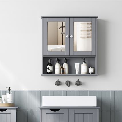 Spejlskab til badeværelset ZARA 58,5x56,5 cm grå