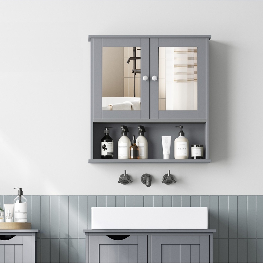 Spejlskab til badeværelset ZARA 58,5x56,5 cm grå