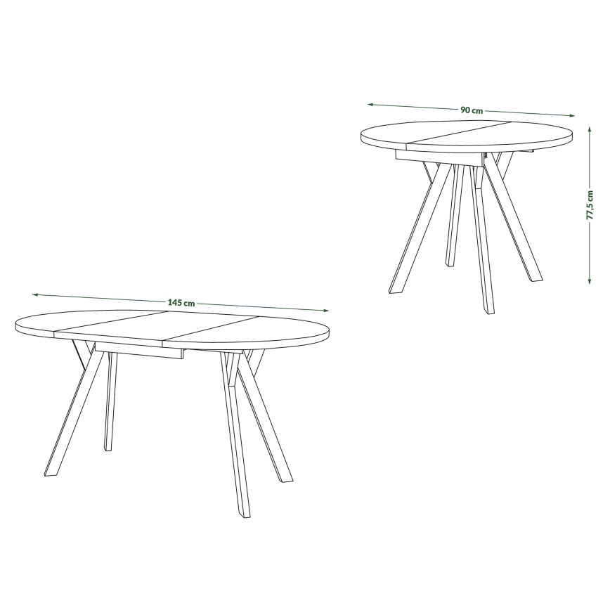 Spisebord ARTUR hvid/sort