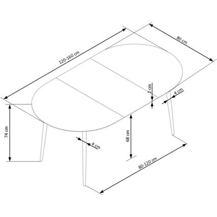 Spisebord BALNOR eg/sort