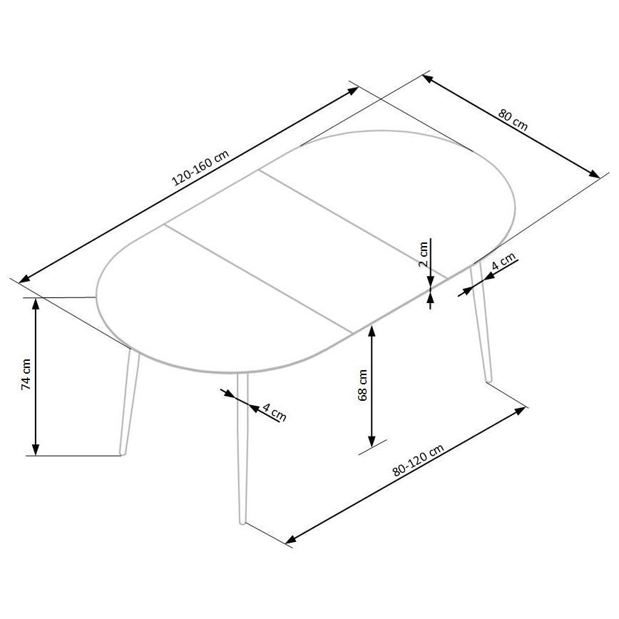 Spisebord BALNOR egetræ/sort