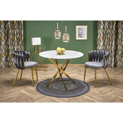 Spisebord ESTEN 100 cm hvid/guld