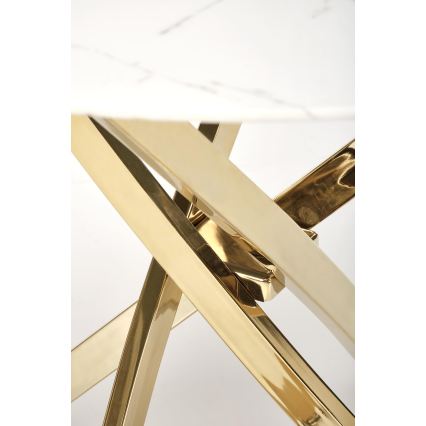 Spisebord ESTEN 100 cm hvid/guld