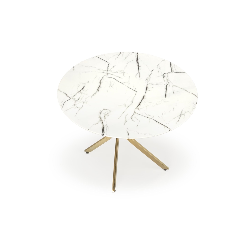 Spisebord ESTEN 100 cm hvid/guld