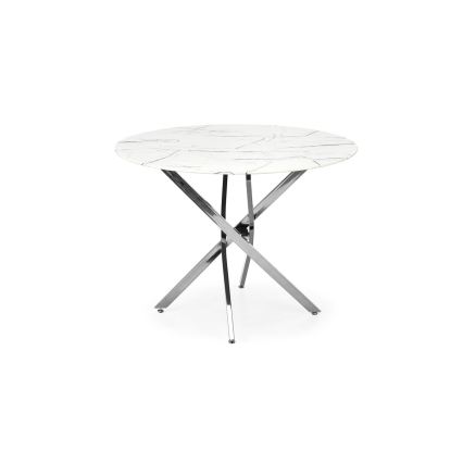 Spisebord ESTEN 100 cm hvid/sølv