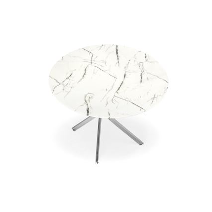 Spisebord ESTEN 100 cm hvid/sølv