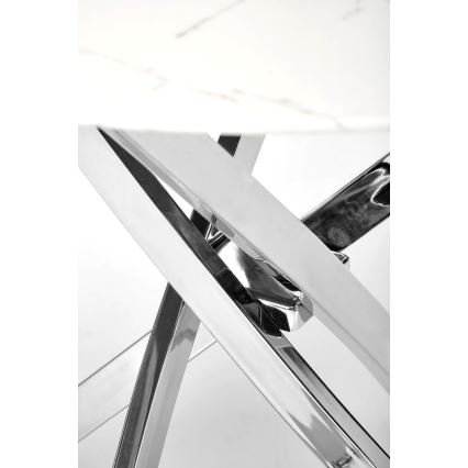 Spisebord ESTEN 100 cm hvid/sølv