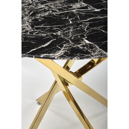 Spisebord ESTEN 100 cm sort/guld