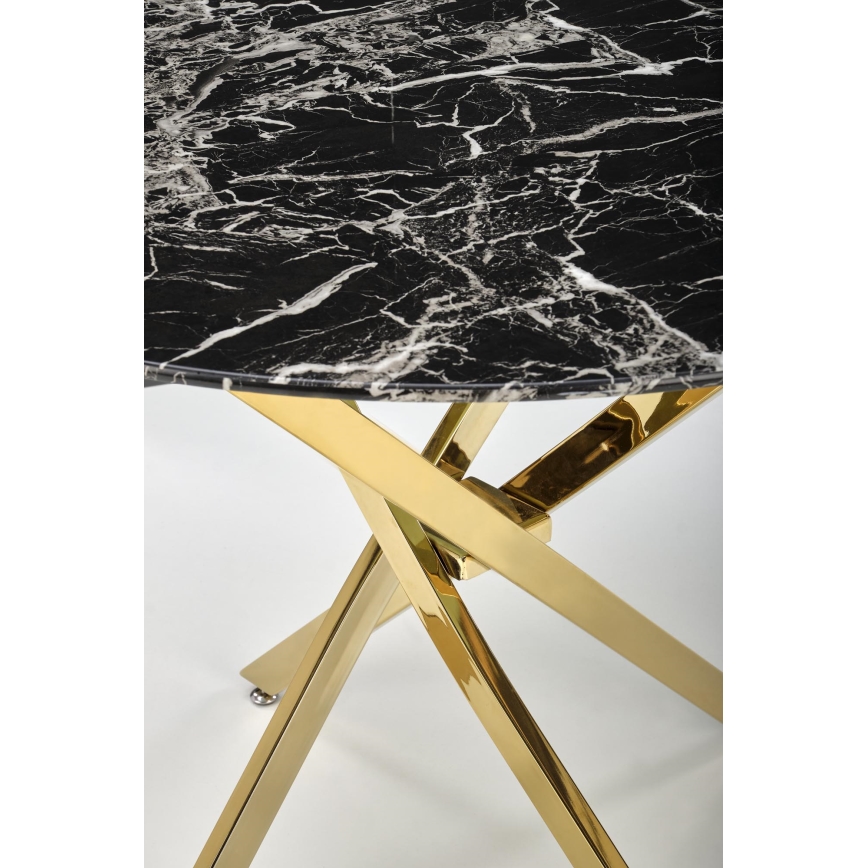 Spisebord ESTEN 100 cm sort/guld