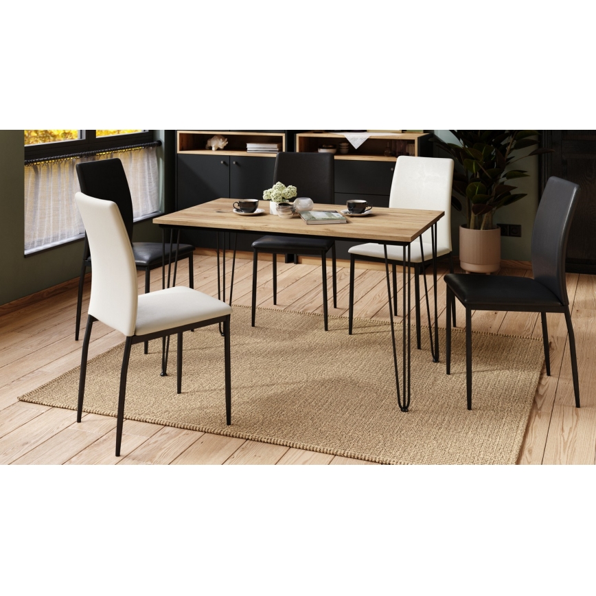 Spisebord HALIJA med Eg Craft-dekor