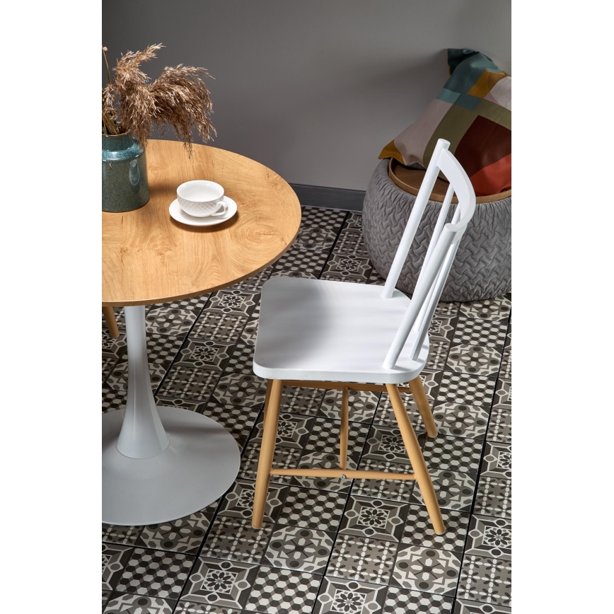Spisebord LUGI Ø 80 cm brun/hvid