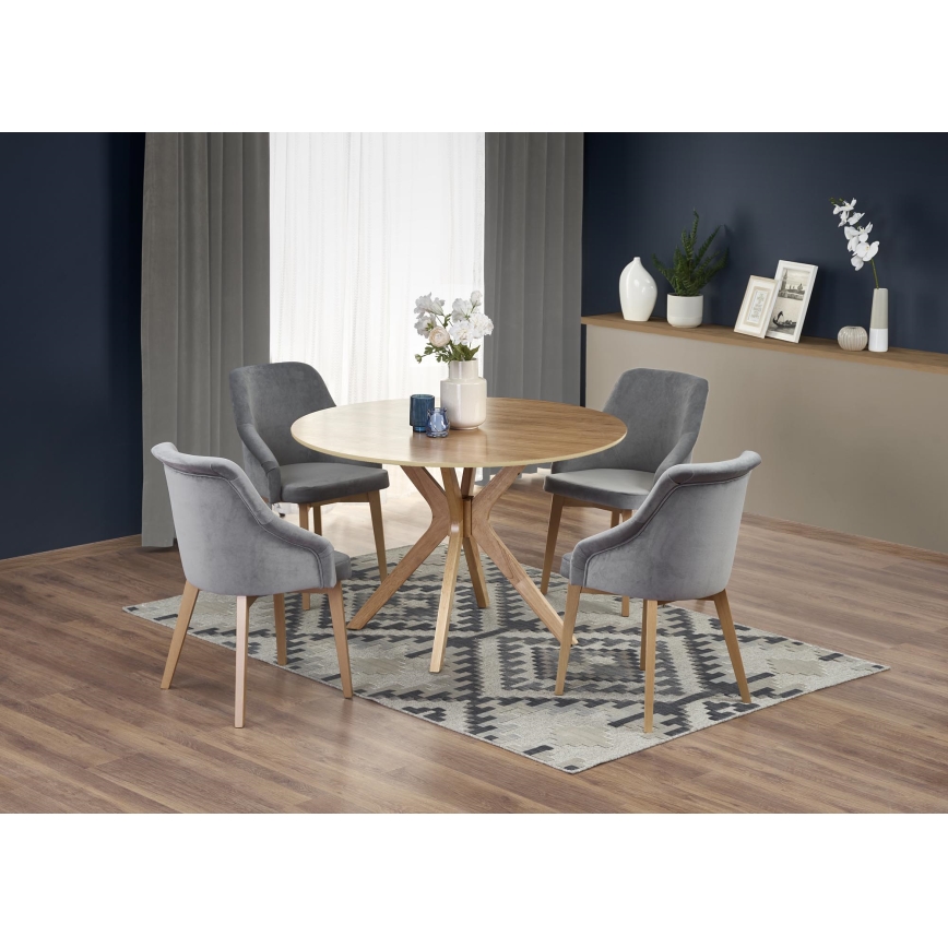 Spisebord NICOLAS, Ø 120 cm, brun