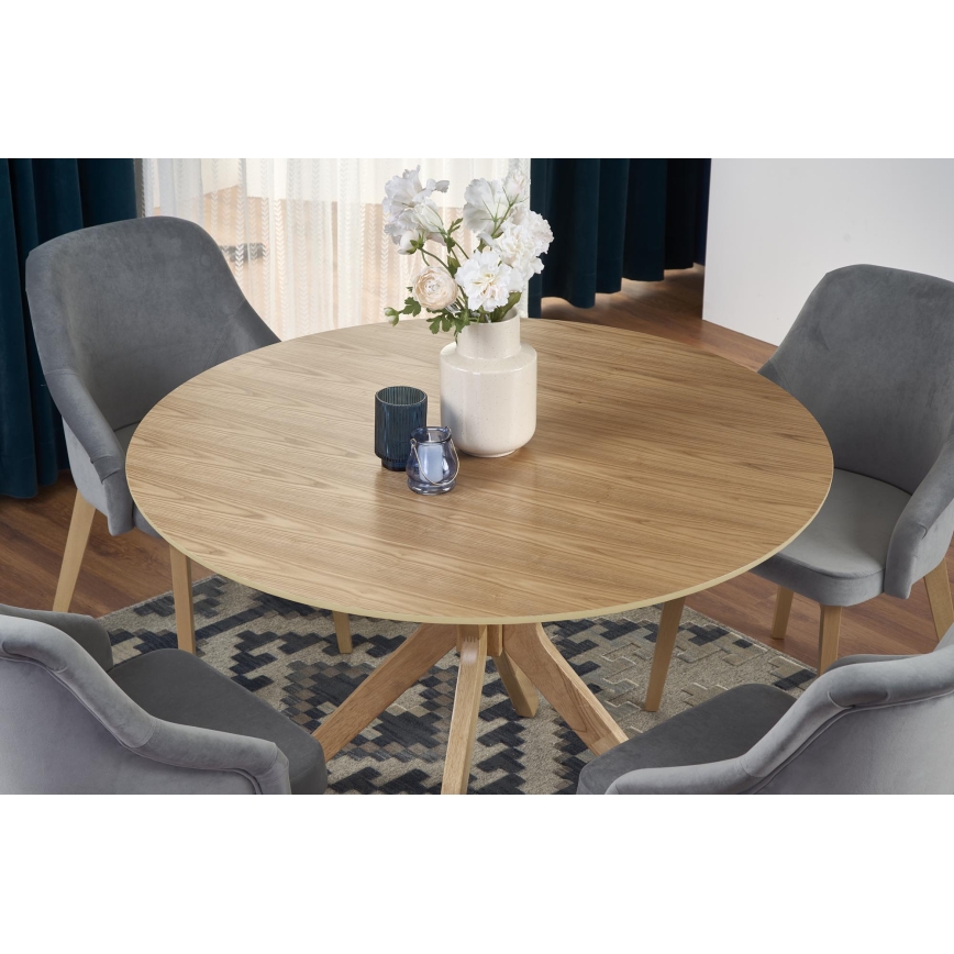 Spisebord NICOLAS, Ø 120 cm, brun