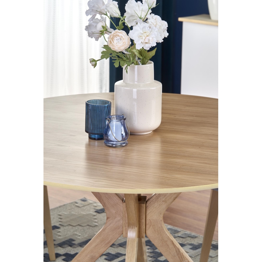 Spisebord NICOLAS, Ø 120 cm, brun