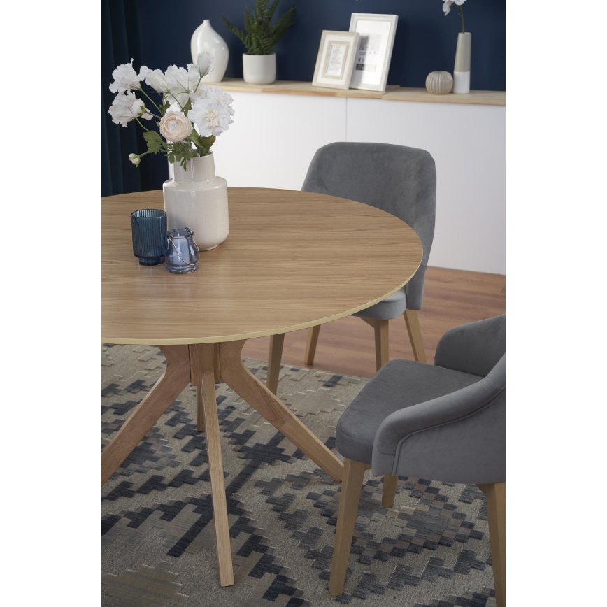 Spisebord NICOLAS, Ø 120 cm, brun