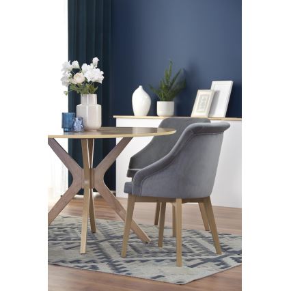 Spisebord NICOLAS, Ø 120 cm, brun