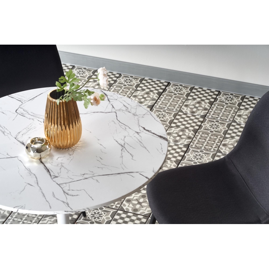 Spisebord PACIS med dekor i hvid marmor/hvid