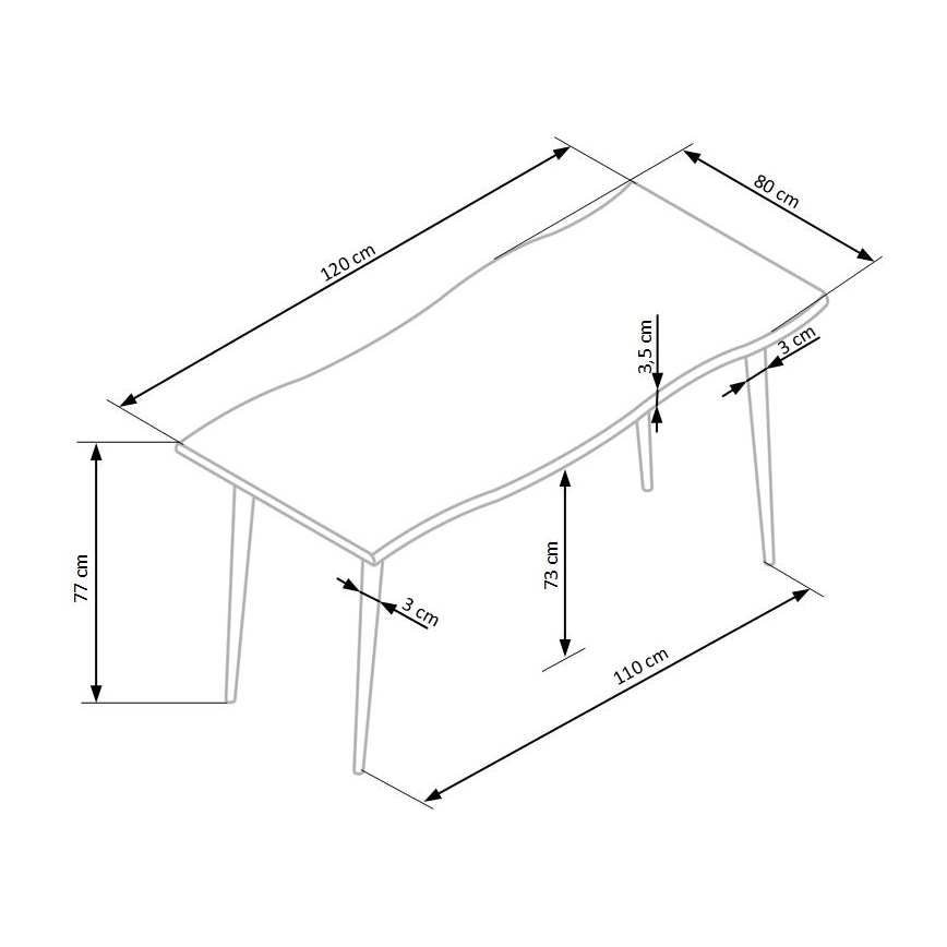 Spisebord SOLACE egetræ/sort