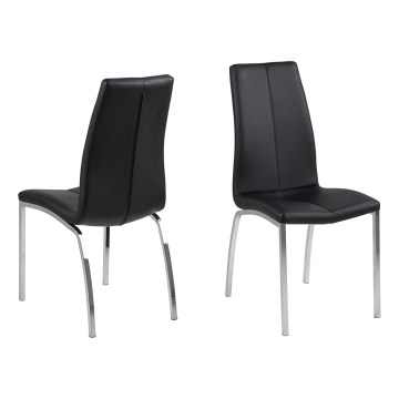 Spisebordsstol AMAL 1 stk. sort/mat krom