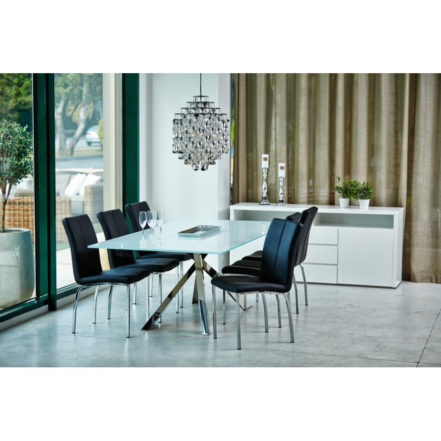 Spisebordsstol AMAL 1 stk. sort/mat krom