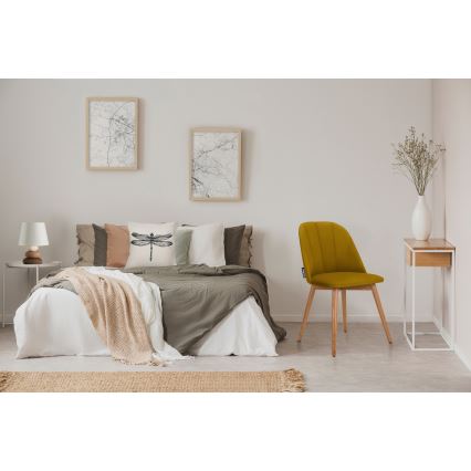 Spisebordsstol BAKERI 86x48 cm gul/lysegetræ