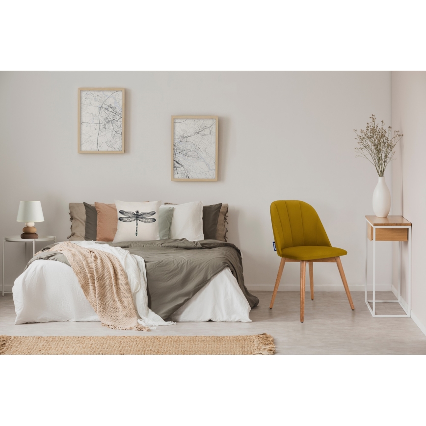 Spisebordsstol BAKERI 86x48 cm gul/lysegetræ