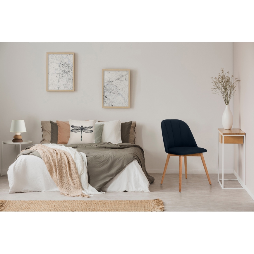 Spisebordsstol BAKERI 86x48 cm mørkeblå/lyse eg