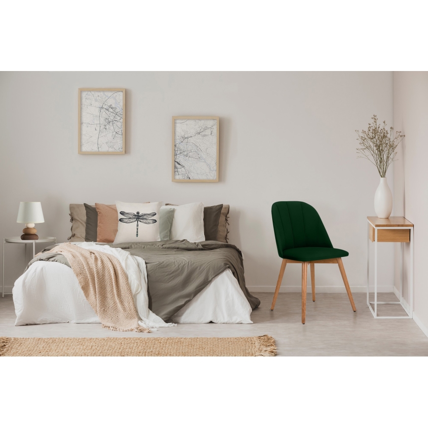Spisebordsstol BAKERI 86x48 cm mørkegrøn/lyse eg