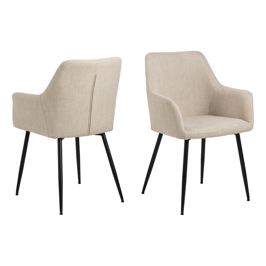 Spisebordsstol med armlæn TANYA 1 stk. beige
