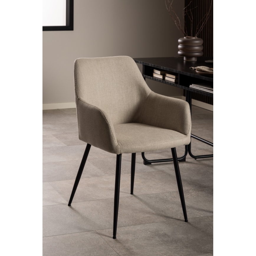 Spisebordsstol med armlæn TANYA 1 stk. beige