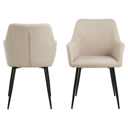 Spisebordsstol med armlæn TANYA 1 stk. beige