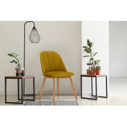 Spisebordsstol RIFO 86x48 cm gul/lysegetræ