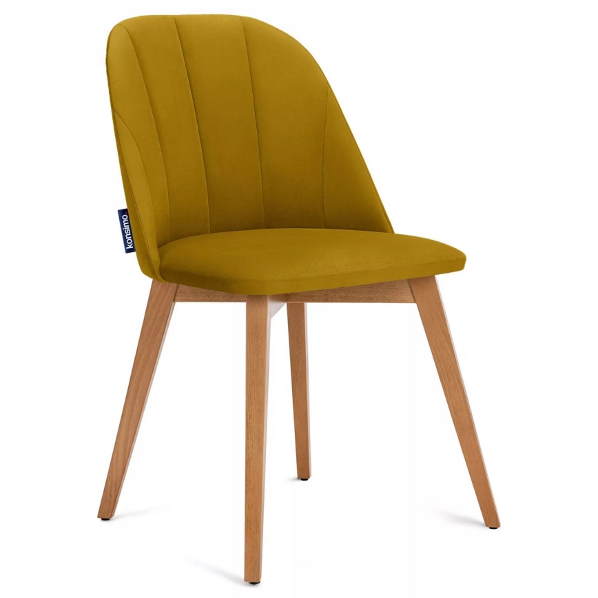 Spisebordsstol RIFO 86x48 cm gul/lysegetræ