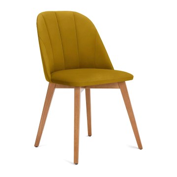 Spisebordsstol RIFO 86x48 cm gul/lysegetræ