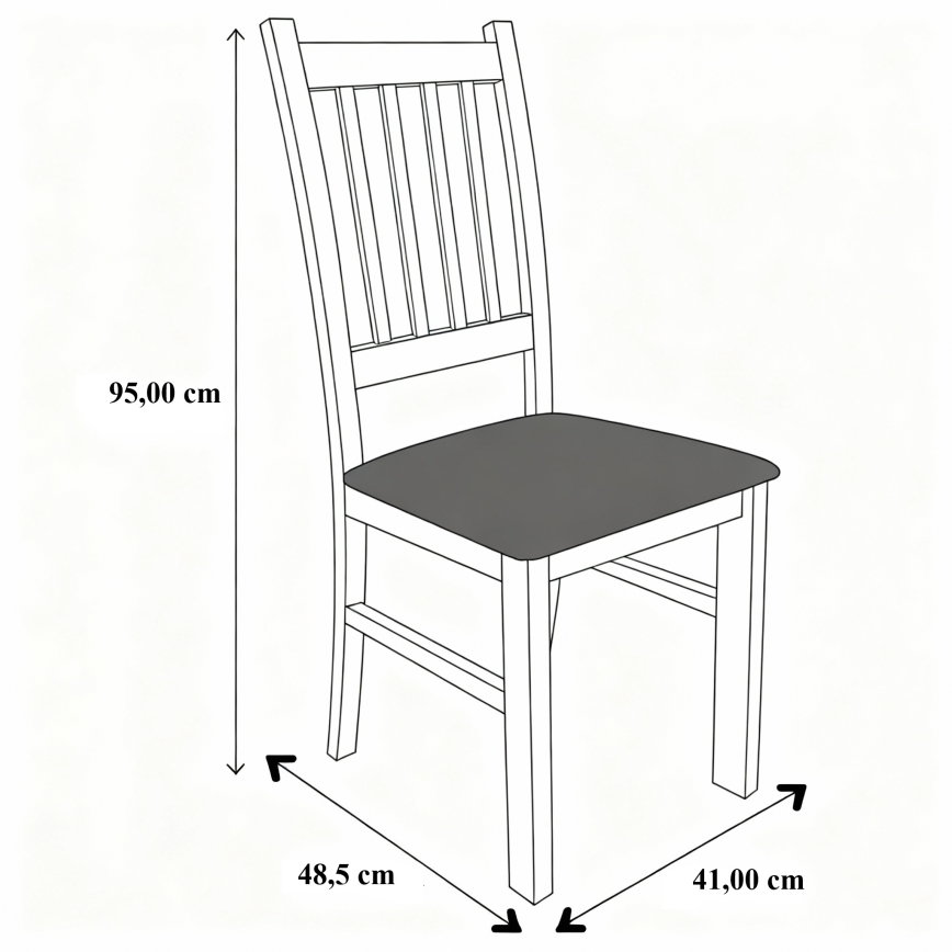 Spisebordsstol SIMON bøg/mørkebrun