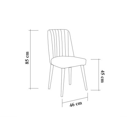 Spisebordsstol VINA 85x46 cm antracitgrå/beige