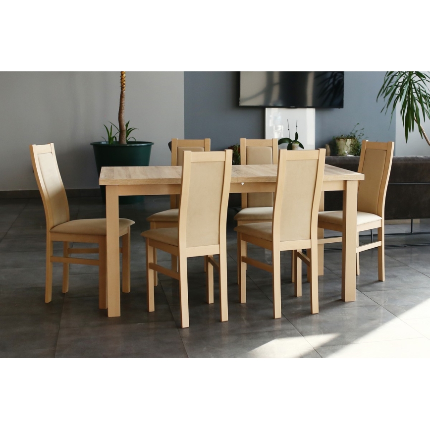 Spisebordsstol ZOE bøg/cremefarvet