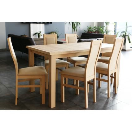Spisebordsstol ZOE bøg/cremefarvet