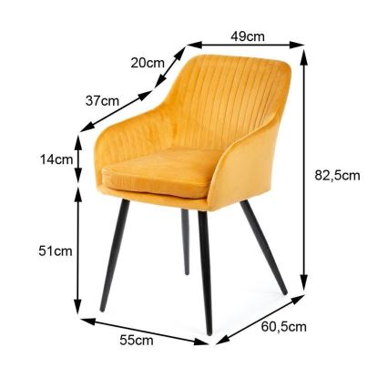 Spisebordsstole 2 stk. LENTI orange