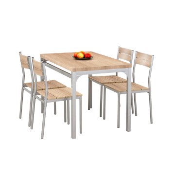 Spisebordsæt MALCOLM 110x70 cm metal/sonoma-eg