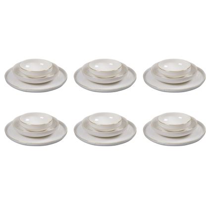 Spisestel 18 dele hvid/guld/porcelæn