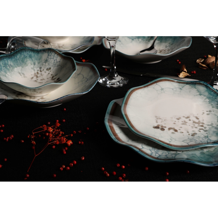 Spisestel 24 dele blå/porcelæn