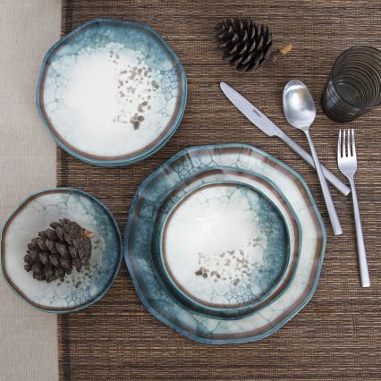 Spisestel 24 dele blå/porcelæn