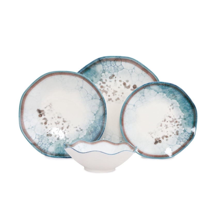 Spisestel 24 dele blå/porcelæn