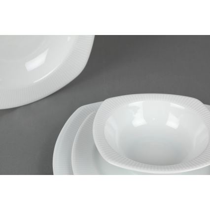 Spisestel 24 dele, hvidt porcelæn