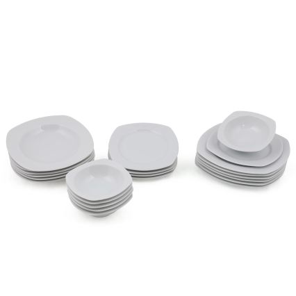 Spisestel 24 dele, hvidt porcelæn