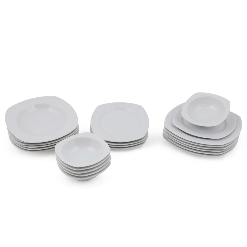 Spisestel 24 dele, hvidt porcelæn